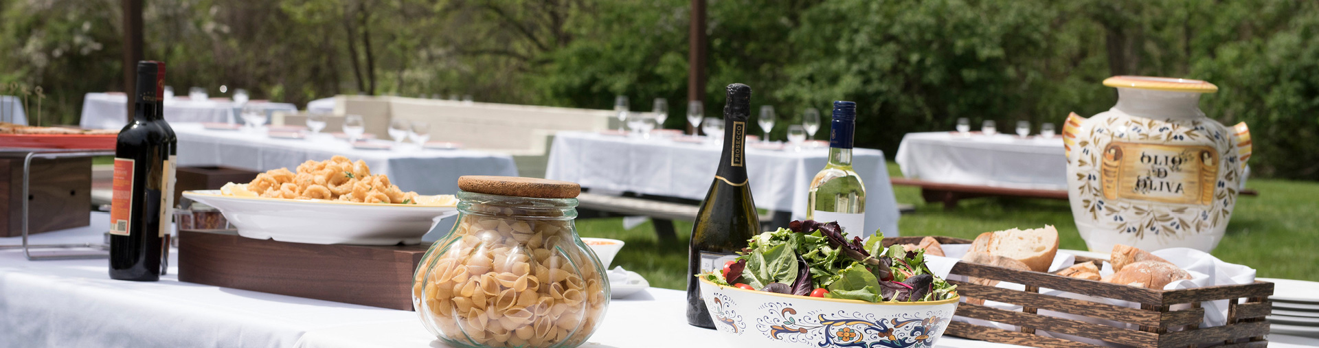outdoor wedding setup